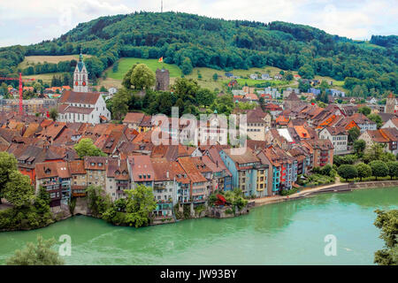 Blick über die wunderschöne Stadt Laufenburg, Schweiz Stockfoto