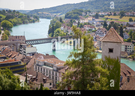 Blick über die mittelalterliche Altstadt von Schaffhausen, Schweiz. Stockfoto