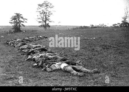 Schlacht von Antietam, 17. September 1862. Confederate dead Warten auf Beerdigung. Foto: Alexander Gardner Stockfoto