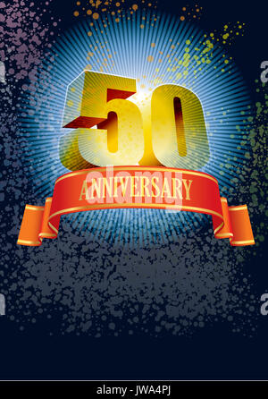 Hintergrund mit Design Elemente für das Plakat feiert 50. Jahrestag Stockfoto