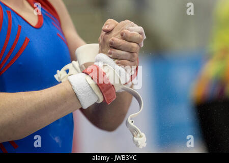 Sheffield, Großbritannien, 10. August 2017: UK Special Olympics. Athleten mit geistiger Behinderung aus verschiedenen Regionen von Großbritannien konkurrieren. Stockfoto