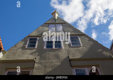 Dach von Symbol altes Haus von Schoor Viertel in Bremen, Deutschland. Klassisch hanseatischen Stil. Stockfoto