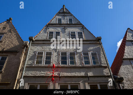 Dach von Symbol altes Haus von Schoor Viertel in Bremen, Deutschland. Klassisch hanseatischen Stil. Stockfoto