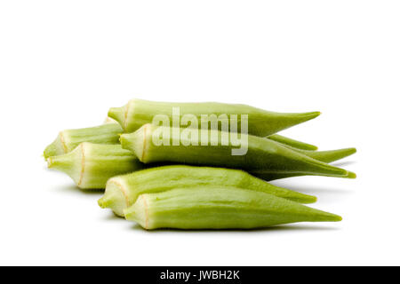 Frisches Grün Okra Pods aus dem Garten Stockfoto