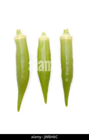 Frisches Grün Okra Pods aus dem Garten Stockfoto