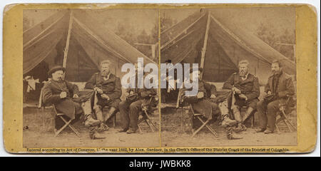 Gruppe, allgemeine Sedgewick sic, Oberst Sackett, und Oberstleutnant Colborn sic, Harrison's Landing, August, 1862. - Bürgerkrieg Fotos Stockfoto