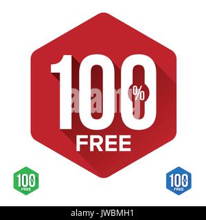 Hundert Prozent freien Zeichen label Stock Vektor