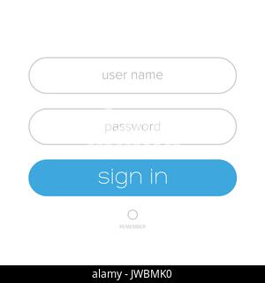 Minimale login form template Stock Vektor