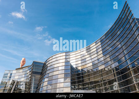 Te Puna o Waiwhetu, Kunstgalerie, moderne Gebäude aus Glas, Christchurch, Canterbury, South Island, Neuseeland, Ozeanien Stockfoto