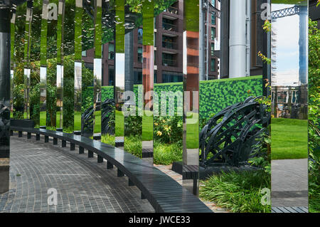 Installation im Gasspeicher Park, King's Cross, London UK Stockfoto