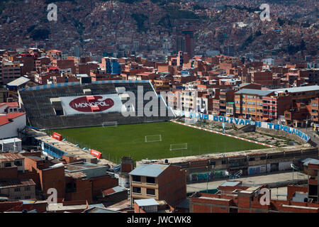Simon Bolivar Stadion (Club Bolívar, auf 3702 m Höhe), La Paz, Bolivien, Südamerika Stockfoto
