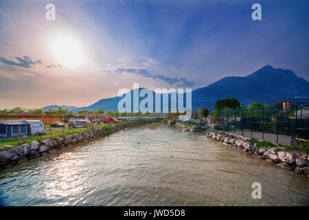 Resort Camping am Gardasee in Italien. Stockfoto