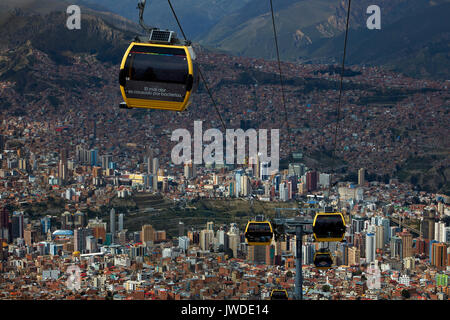 Seilbahn Teleferico Netzwerk, La Paz, Bolivien, Südamerika Stockfoto