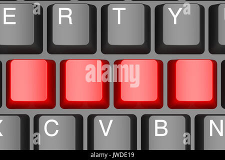 Red blank keyboard Bild mit Hi-res gerenderte Grafiken, die für jede beliebige Grafik Design verwendet werden könnten. Stockfoto
