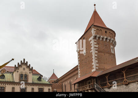 Mittelalterlichen Turm in der Nähe von Sankt Florian Gate in Krakau, Polen. Stockfoto