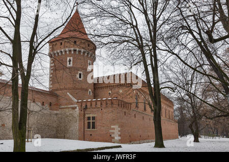 Mittelalterlichen Turm in der Nähe von Sankt Florian Gate in Krakau, Polen. Stockfoto