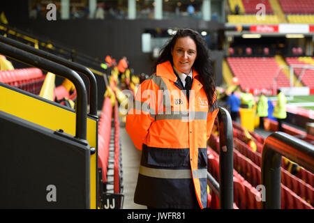 Spieltag Verwalter vor der Premier League Match an der Vicarage Road, Watford. PRESS ASSOCIATION Foto. Bild Datum: Samstag, August 12, 2017. Siehe PA-Geschichte Fußball Watford. Photo Credit: Daniel Hambury/PA-Kabel. Einschränkungen: EDITORIAL NUR VERWENDEN Keine Verwendung mit nicht autorisierten Audio-, Video-, Daten-, Spielpläne, Verein/liga Logos oder "live" Dienstleistungen. On-line-in-Verwendung auf 75 Bilder beschränkt, kein Video-Emulation. Keine Verwendung in Wetten, Spiele oder einzelne Verein/Liga/player Publikationen. Stockfoto