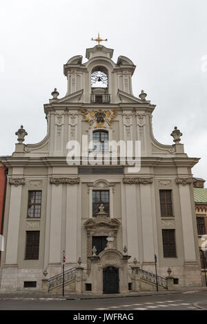 Verklärung des Herrn Kirche in Krakau Altstadt, Polen. Stockfoto