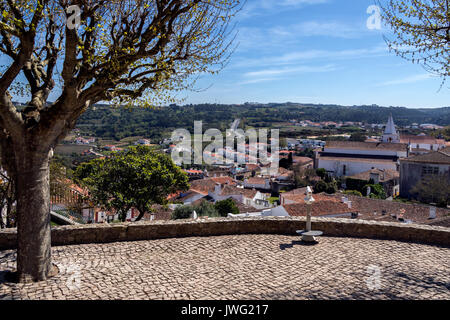 Die mittelalterliche Festungsstadt Obidos in der Oeste Region Portugals. Stockfoto