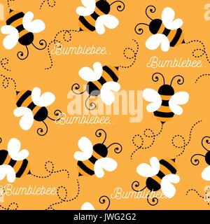 Biene Muster Hintergrund. nahtlose Muster Stock Vektor