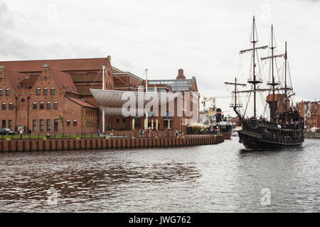 Danzig, Polen - August 04,2017: piratenschiff an der Mottlau in Danzig, Polen. Stockfoto