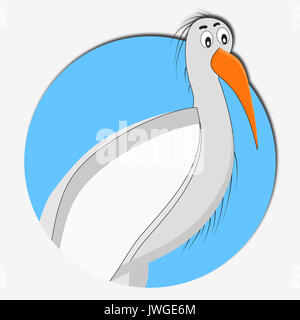 Stork Symbol Tier. Stork baby Vector Illustration. storch Cartoon Stockfoto