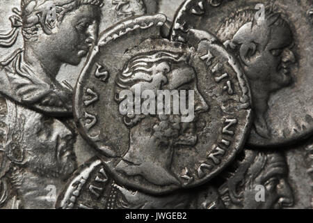 Antoninus Pius, Ar Denar, 138 b c., Rom Stockfoto