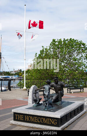 Die Homecoming Skulptur von Nathan Scott erinnert an kanadische Marine Centenary in Victoria, Vancouver Island, British Columbia Kanada Stockfoto