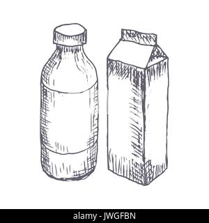 Milch Hand gezeichnet Vector Illustration Stock Vektor