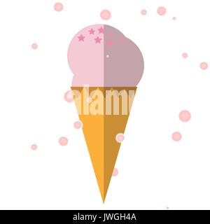Icecream mit Sternen Flachbild isoliertes Objekt Symbol Stock Vektor