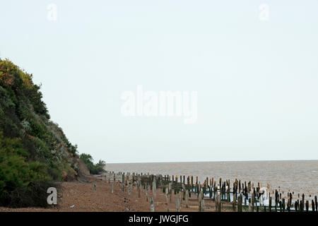 Auswirkungen der Küstenerosion, bawdsey Fähre, Suffolk, England, Stockfoto