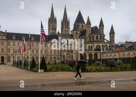 Caen, Normandie, Frankreich. Der Abbaye Aux Hommes (Abtei für Männer), St Stephen's Church gegründet von Wilhelm dem Eroberer und wo er begraben ist. 2. August Stockfoto