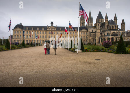 Caen, Normandie, Frankreich. Der Abbaye Aux Hommes (Abtei für Männer), St Stephen's Church gegründet von Wilhelm dem Eroberer und wo er begraben ist. 2. August Stockfoto