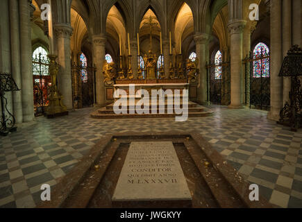 Caen, Normandie, Frankreich. Der Abbaye Aux Hommes (Abtei für Männer), St Stephen's Church gegründet von Wilhelm dem Eroberer und wo er begraben ist. 2. August Stockfoto