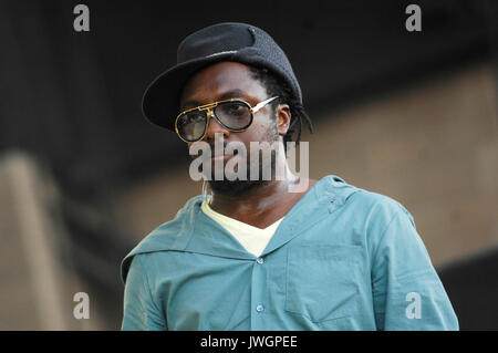 Will.i.am Black Eyed Peas mit 2008 Rock Bells Glen Helen Pavilion Los Angeles. Stockfoto