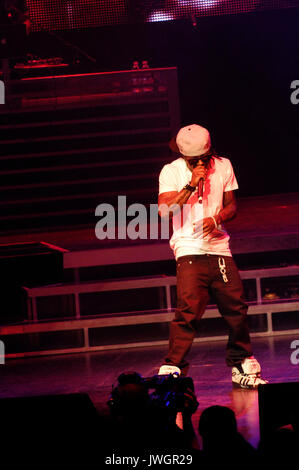 Rapper Dwayne Michael Carter, Jr. aka Lil Wayne führt America's Most Wanted Tour Gibson Amphitheatre Los Angeles. Stockfoto