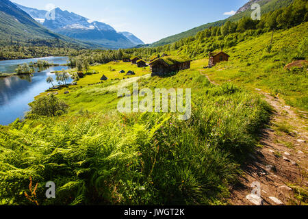 Das Tal Innerdalen Tal schöne Wanderziele, Norwegen Stockfoto