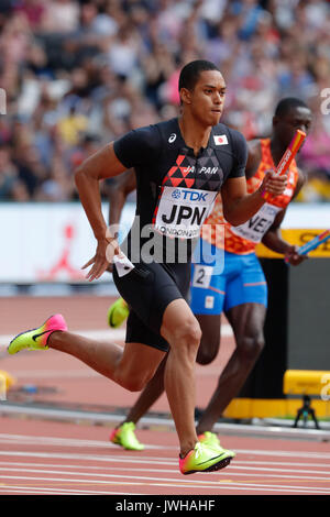 London, Großbritannien. 12 Aug, 2017. Aska Cambridge (JPN) Leichtathletik: Leichtathletik-WM in London 2017 Männer 4100 m Relais Hitze an der London Stadion in London, UK. Quelle: LBA/Alamy leben Nachrichten Stockfoto