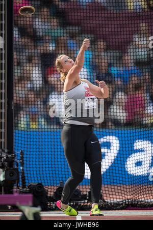 Julia HARTING, Deutschland, Aktion, Qualifikation Diskuswerfen der Frauen am 11.08.2017 Wirtschaft Championships 2017 in London/Grossbritannien, vom 04.08. - 13.08.2017. | Verwendung weltweit Stockfoto