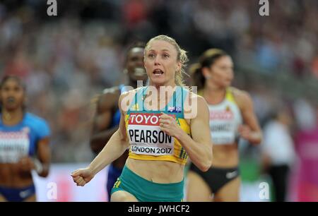 London, Großbritannien. 12 Aug, 2017. London, Großbritannien. 12 Aug, 2017. Sally Pearson (AUS) sieht überrascht zu ihr in den Frauen 100m Hürden Finale gewinnen. IAAF Leichtathletik WM. London Olympiastadion. Queen Elizabeth Olympic Park. Stratford. London. UK. 12.08.2017. Credit: Sport in Bildern/Alamy leben Nachrichten Stockfoto