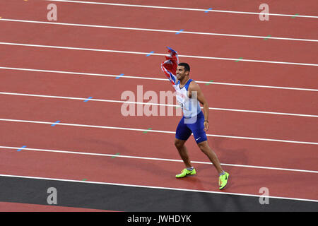 Queen Elizabeth Park, London, UK. 12 Aug, 2017. IAAF Weltmeisterschaften. Tag 9. Herren 4x100-Meter-Staffel endgültig. Adam Gemeli. Großbritannien & NI Team Credit: Matthew Chattle/Alamy leben Nachrichten Stockfoto