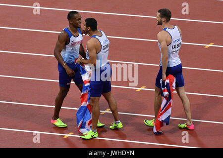 Queen Elizabeth Park, London, UK. 12 Aug, 2017. IAAF Weltmeisterschaften. Tag 9. Herren 4x100-Meter-Staffel endgültig. Großbritannien & NI Team Credit: Matthew Chattle/Alamy leben Nachrichten Stockfoto