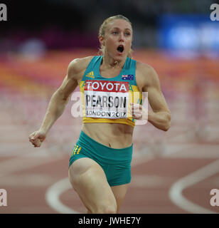 London, Großbritannien. 12 Aug, 2017. Sally Pearson gewinnt 100 m Hürden 100 m Hurdes Final Leichtathletik WM 2017 London Stam, London, England, 12. August 2017 Credit: Allstar Bildarchiv/Alamy leben Nachrichten Stockfoto