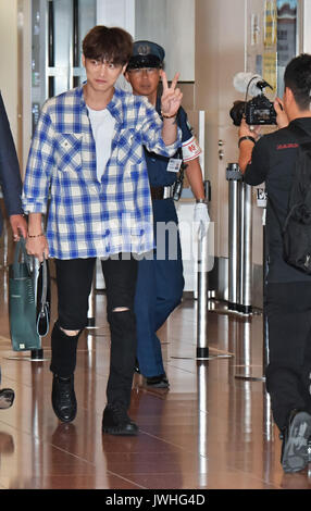 Jae-Joong, JYJ, 12. August 2017, Tokio, Japan: Koreanische Sängerin Jae-Joong Kim von JYJ kommt beim Tokyo International Airport in Tokio, Japan, am 12. August 2017. Quelle: LBA/Alamy leben Nachrichten Stockfoto