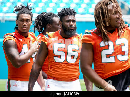 Florida, USA. 12 Aug, 2017. 56 Michael Pinckney nimmt an der Universität von Miami CanesFest im Hard Rock Stadion in Miami Gardens am 12. August 2017. Credit: Richard Graulich/der Palm Beach Post/ZUMA Draht/Alamy leben Nachrichten Stockfoto