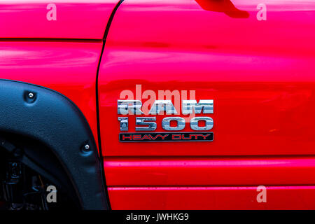 Bielsko-Biala, Polen. 12 Aug, 2017. International Automotive Messen - MotoShow Bielsko-Biala. Ram 1500 heavy duty Bildunterschrift. Credit: Lukasz Obermann/Alamy leben Nachrichten Stockfoto