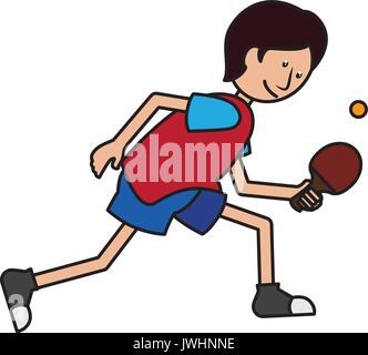 Ping pong Spieler silhouette Vector Illustration Design Stock Vektor