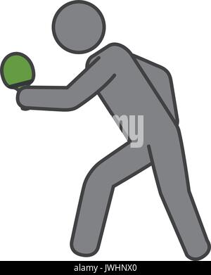 Ping pong Spieler silhouette Vector Illustration Design Stock Vektor