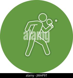 Ping pong Spieler silhouette Vector Illustration Design Stock Vektor