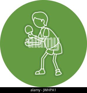 Ping pong Spieler silhouette Vector Illustration Design Stock Vektor